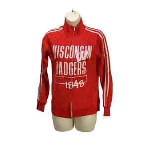 Blue 84 Womens Full Zip Sweatshirt Size Medium Red High Neck Long Sleeve